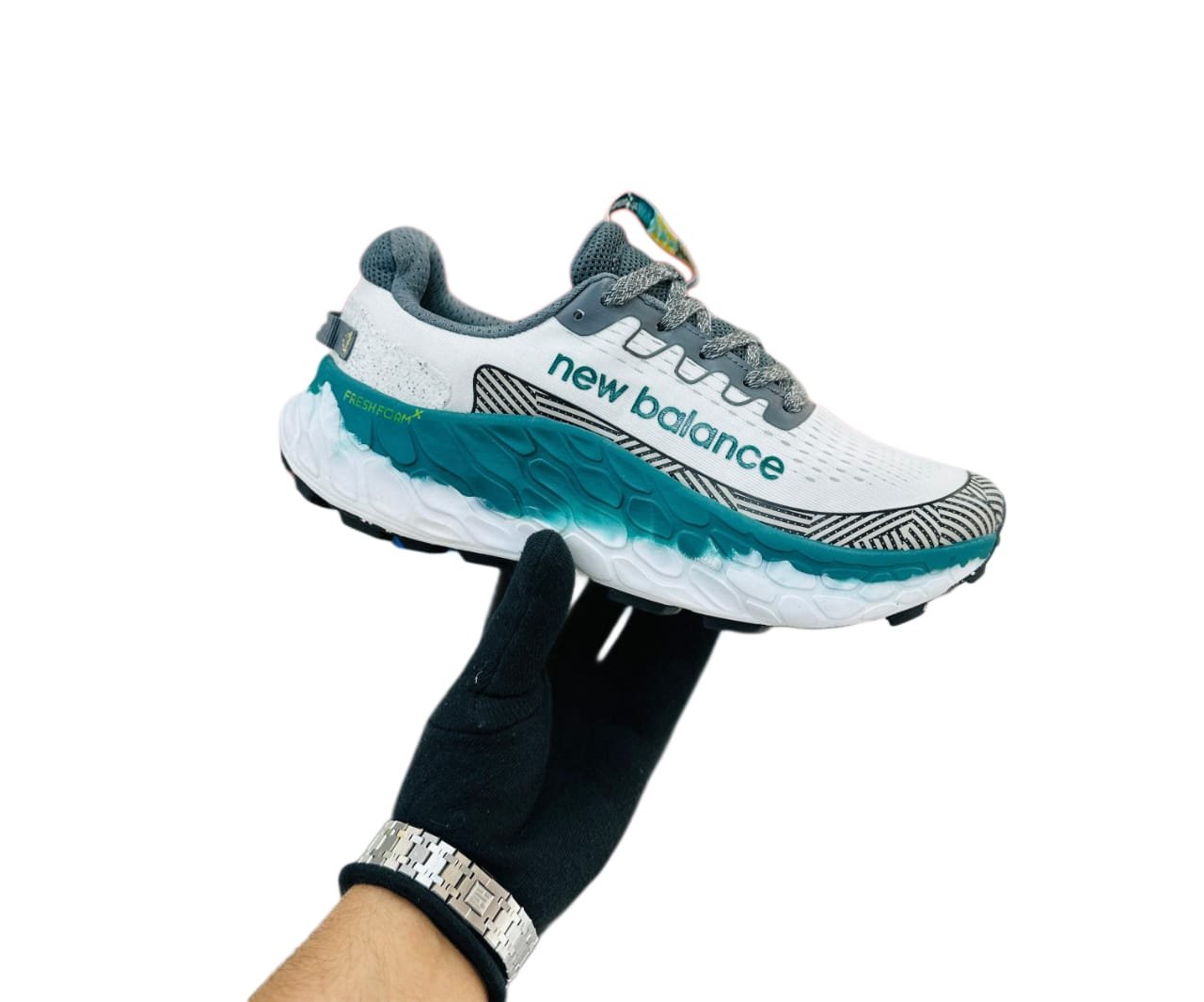 New Balance Fresh Foam X Trail V3 White/Green Running Shoes