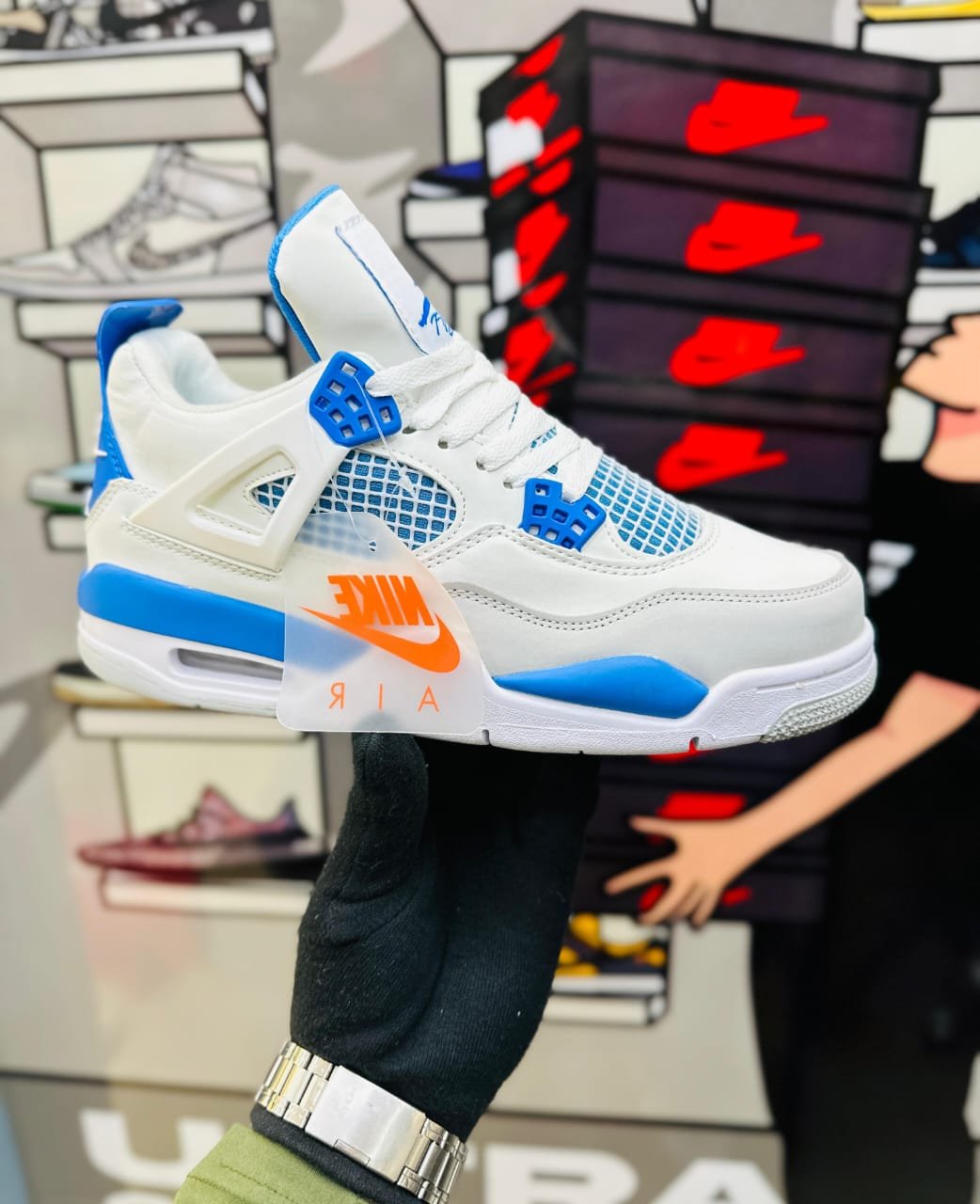 Jordan Air Jordan 4 Retro  Off White/Military Blue - Image 2