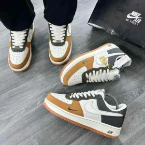 Classy Nike Airforce 1 Olive Beige Brown Shoes For Men (SHI198)