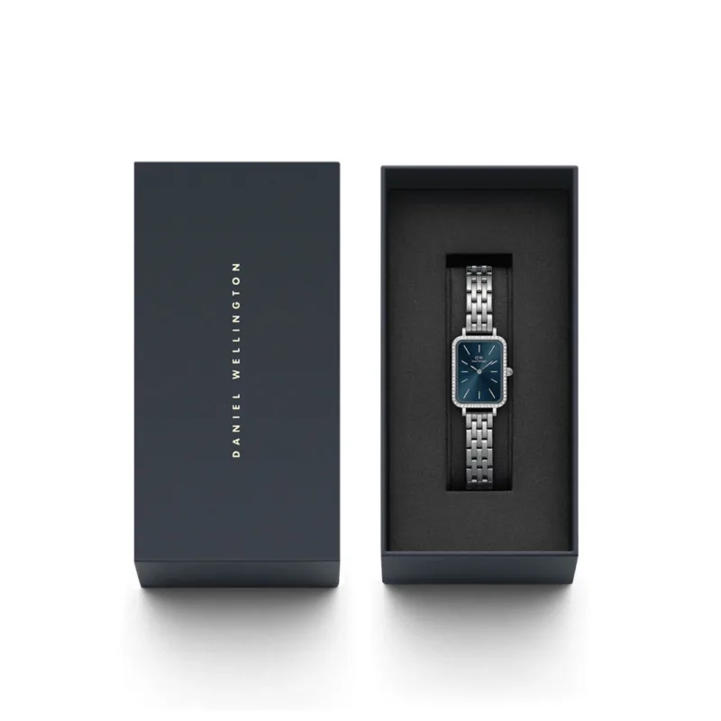 DANIEL WELLINGTON QUADRO LUMINE BEZEL BLUE DIAL