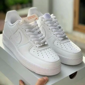 Nike Air Force 1 White Pure Leather Shoes For Men (BOT1865)