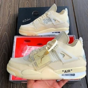 Nike Air Jordan 4 Off White Shoes For Men (SL56)