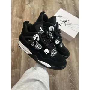Nike Air Jordan Retro 4 Black White Semi UA Men Shoes (FT681)