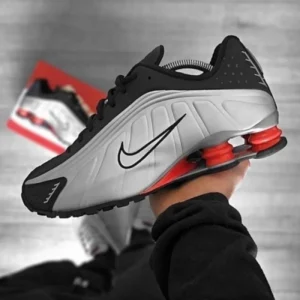 Nike Shox R4 Black Metallic Silver Men Shoes (FT323)