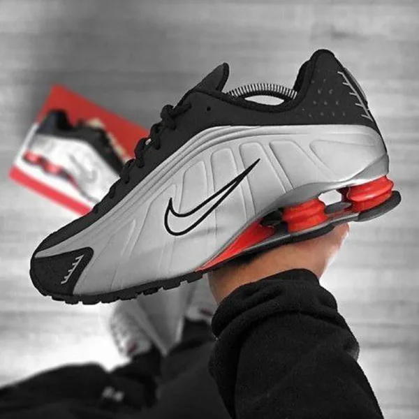 Nike Shox R4 Black Metallic Silver Shoes For Men (BOT62)
