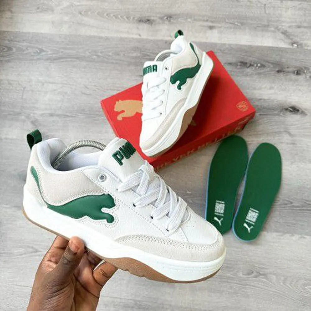 Puma Park Lifestyle Sail White Green Shoes For Men (BOT117)