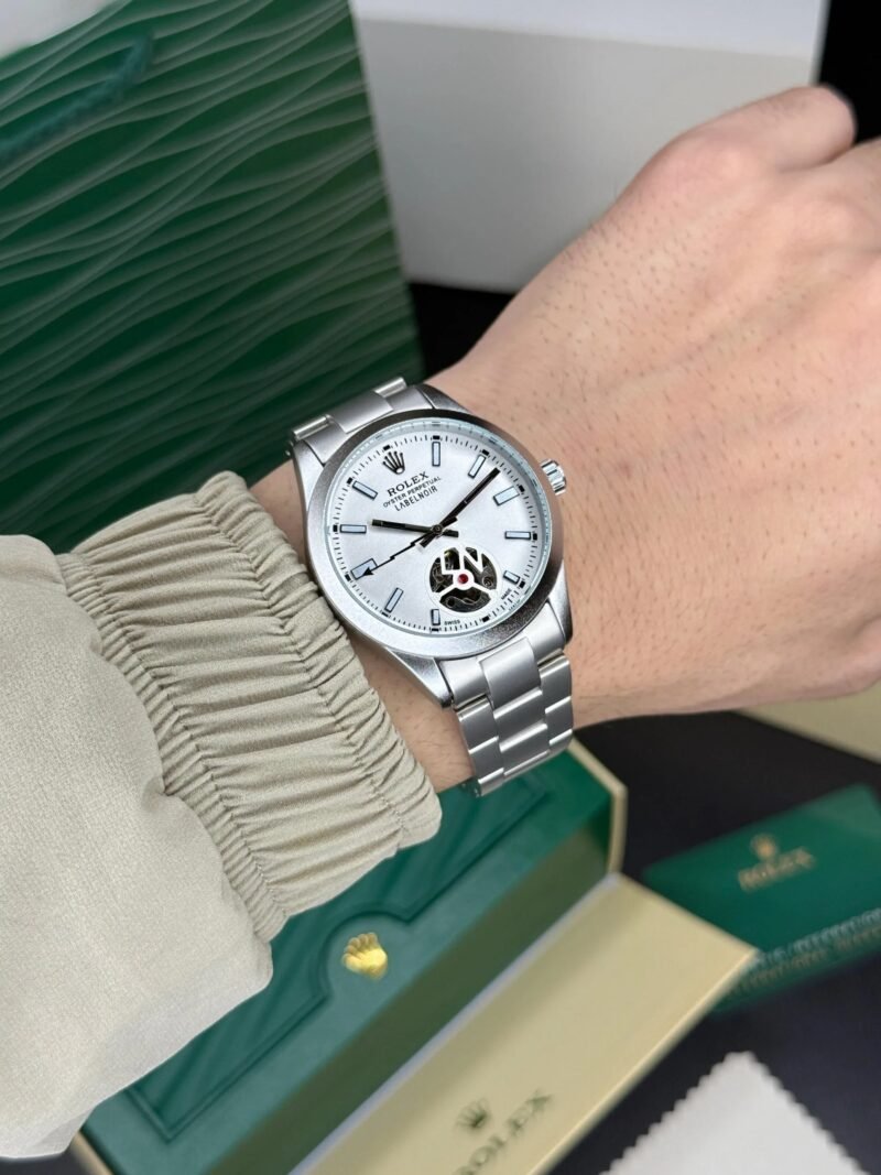 ROLEX LABELNOIR OPEN BACK AUTOMATIC WHITE DIAL