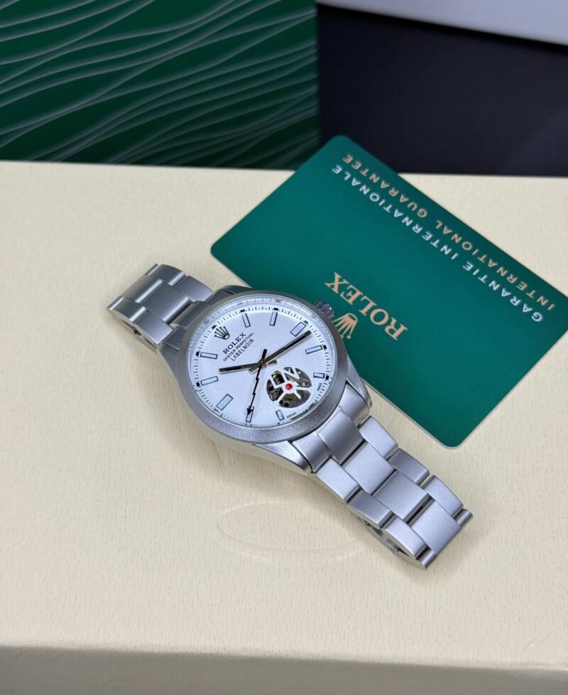 ROLEX LABELNOIR OPEN BACK AUTOMATIC WHITE DIAL