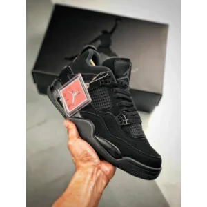 Nike Jordan Retro 4 Black Shoes For Men (FT24)