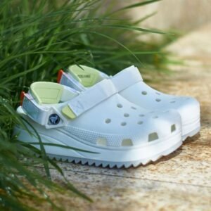 Branded Hiker White Clogs
