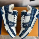 Trendy Louis Vuitton Trainer Blue Shoes For Men (SHUB676)