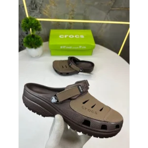 First Copy Crocs Yukon Vista Dark Brown Clogs For Men (QT133)