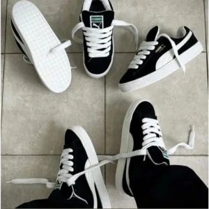 Puma Suede Xl White Black Shoes For Men (LAB23)