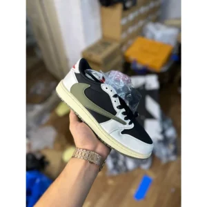 Nike Air Jordan 1 Low X Travis Scott Olive Shoes For Men (LAB925)