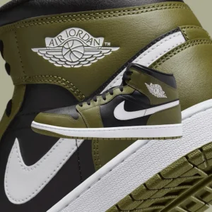 Air Jordan 1 Mid Medium Olive Shoes For Men (LAB1028)