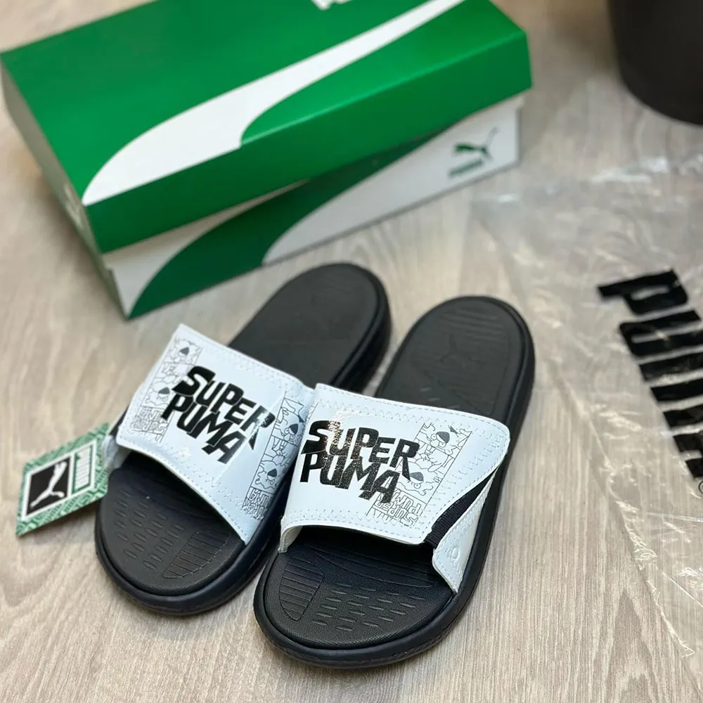 Premium Puma Softride Flip Flops Pro 24 Super Black Gold For Men (LAB1336)