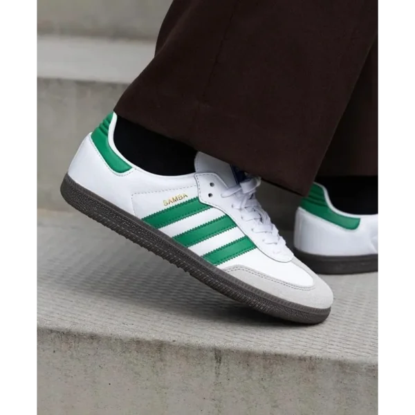 Premium Adidas Samba White Green Shoes For Men (LAB1615) - Image 3