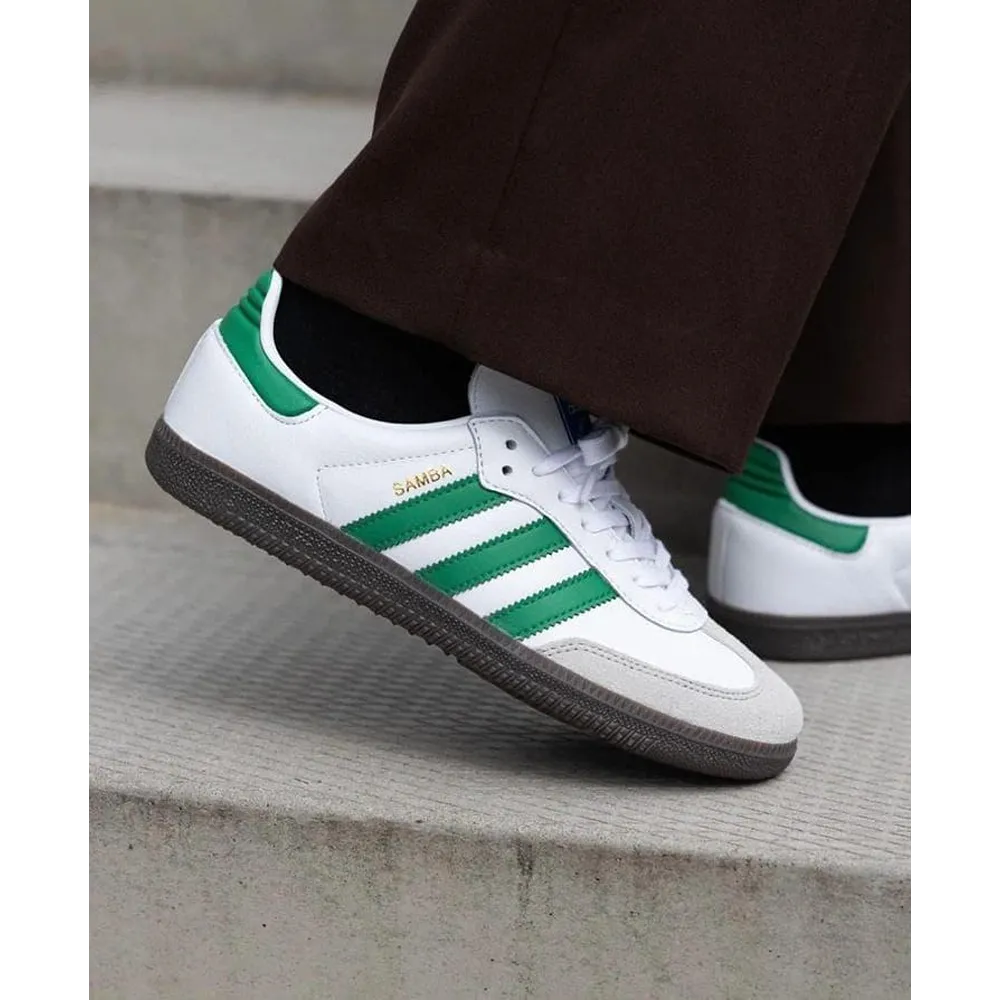 Premium Adidas Samba White Green Shoes For Men (LAB1615) - Image 3
