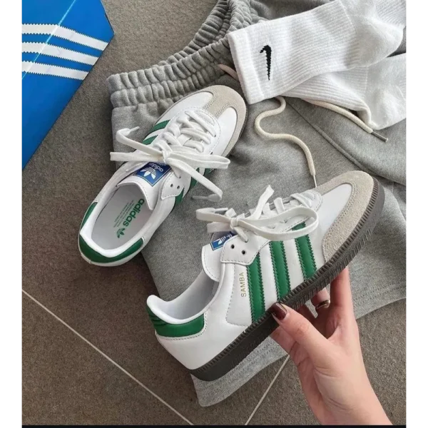 Premium Adidas Samba White Green Shoes For Men (LAB1615) - Image 2