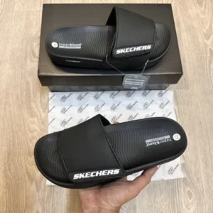Skechers Hyper Burst Black Flip Flops For Men (ETS46)