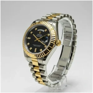 Trendy Rolex Oyster Perpetual Watch Gold Black For Men (BOT294)