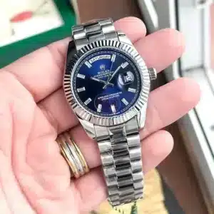 Trendy Rolex Oyster Perpectual Watch Silver Blue For Men (BOT207)